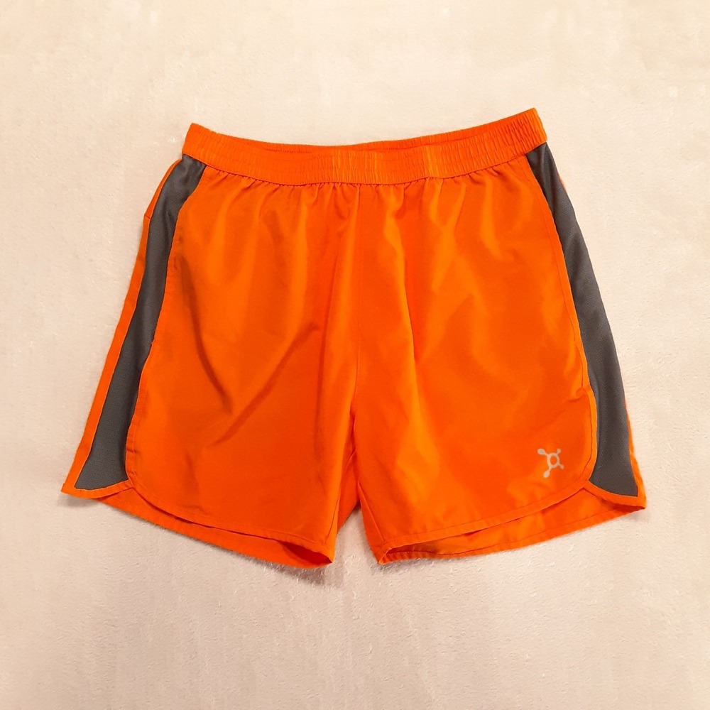 Orange Theory Fitness Men's Mesh Panel Training Shorts Large Orange Linerless